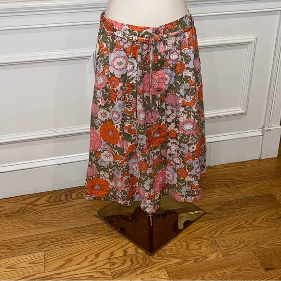 Talbots Climbing Floral Button Front Voile Skirt - Picture 9 of 10